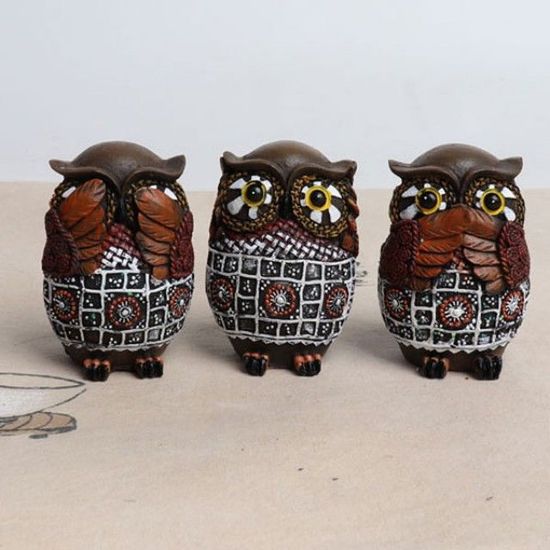 시집살이 인디언 부엉이 소품인형(3P)(W0C6B32)