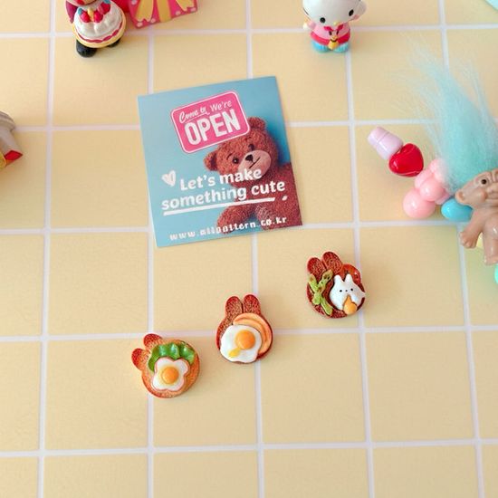 토끼 식빵 토스트 자석(3개 1세트)