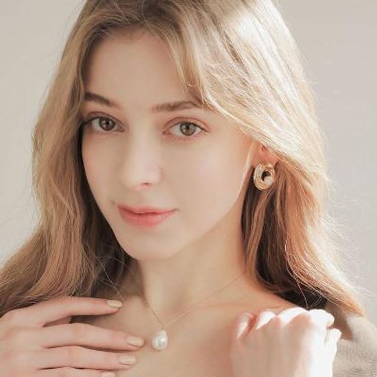 제이로렌 1N0998 바로크 담수 진주 골드 목걸이