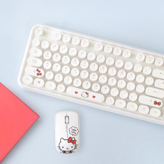 헬로키티 레트로 무선 키보드 마우스 세트  