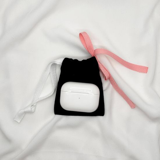 브떼 발레코어 리본 블랙 & 핑크 미니 파우치