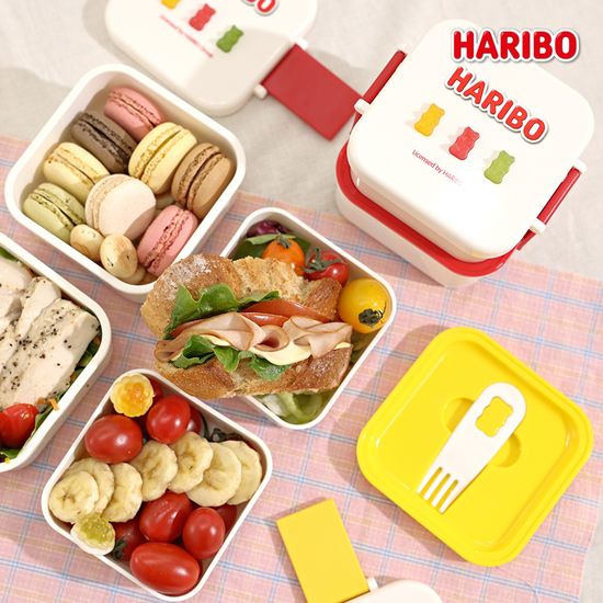 하리보 2단 피크닉 런치박스 도시락통 유아 어린이 