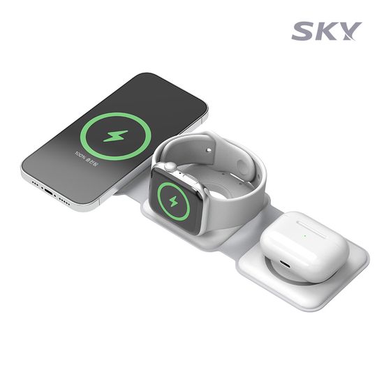 스카이 필 맥세이프 3in1 폴딩 무선 충전기+파우치+링