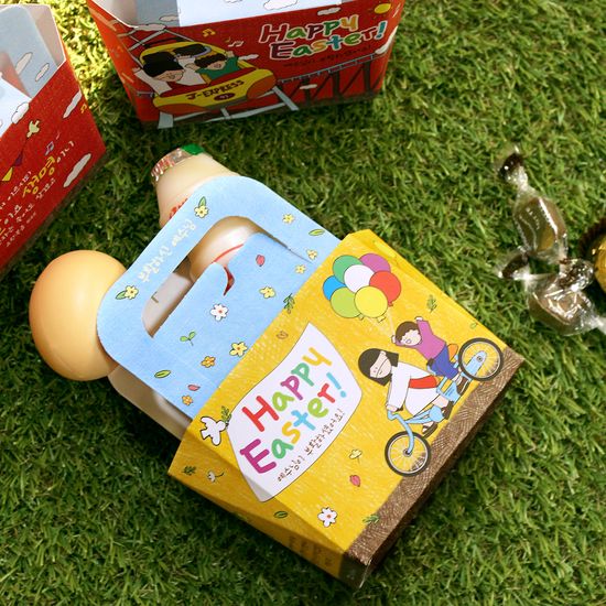 부활절 달걀 2구 종이백 20개_Happy Easter(자전거)