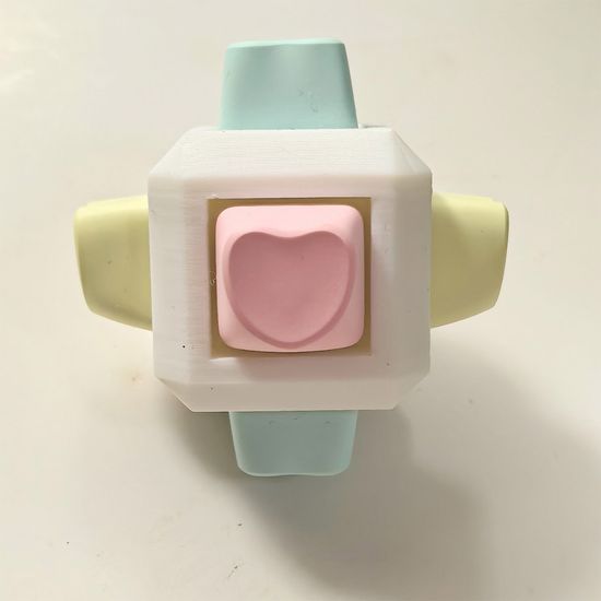 피젯 키보드 파스텔 하트 버튼 블럭 딸깍이 키캡 토이