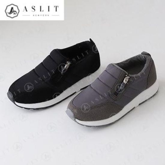 [애슬릿]안감 기모 여성 지퍼 슬립온 운동화