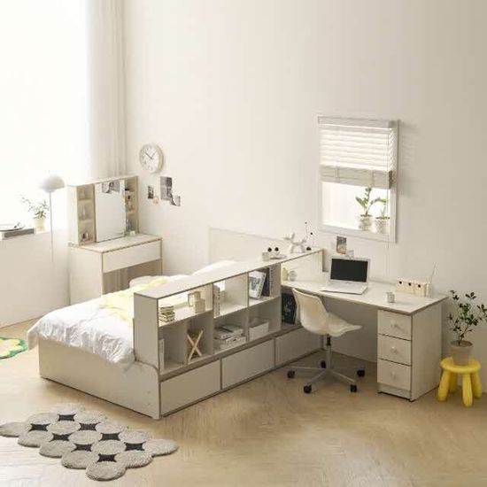 아도라퍼니처 파티션 책장 1500 책상 침대 세트 SS