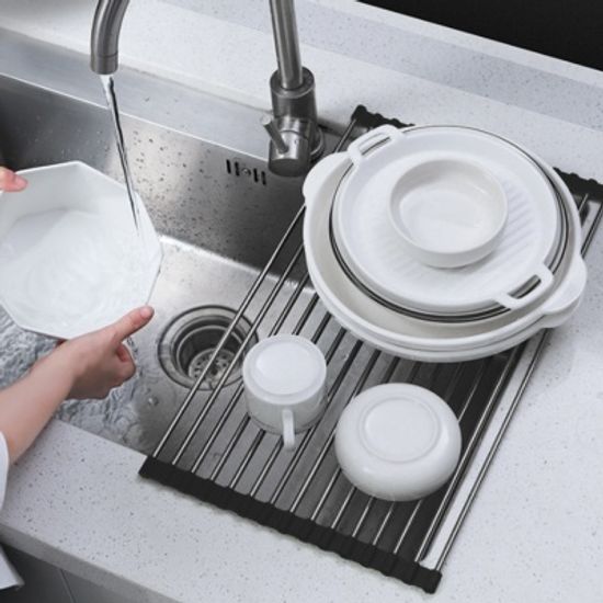 리빙홈 싱크롤 선반 물빠짐 싱크대건조대 블랙