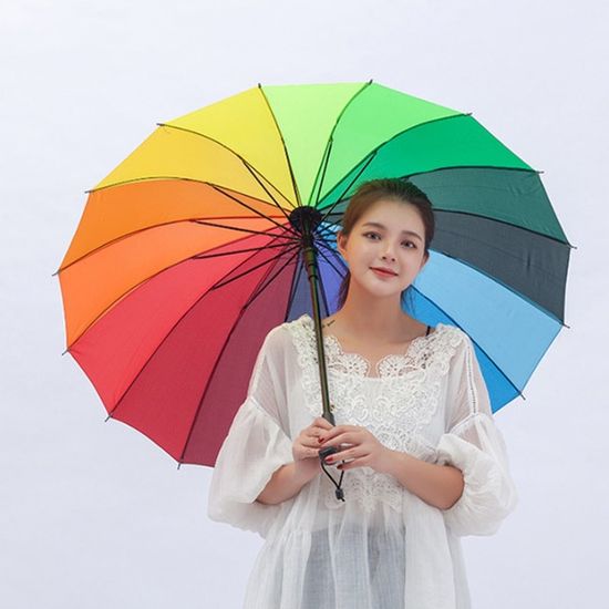 원터치 레인보우 장우산