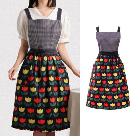 [레오네] 유니크 튤립 앞치마 어린이집 카페 공방 