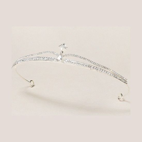 슬리스 티아라 웨딩 머리띠 실버(WDAE9AC)