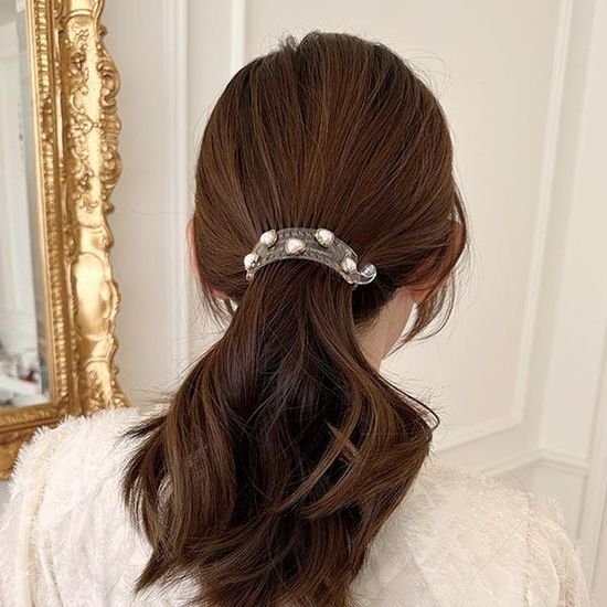 하트 진주 머리핀 헤어 머리핀 집게핀