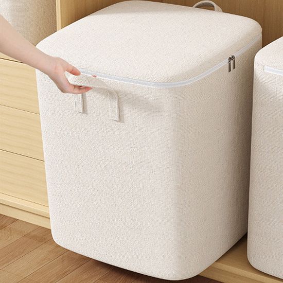 리빙박스 패브릭 양면 오픈형지퍼 수납함 정리함 M