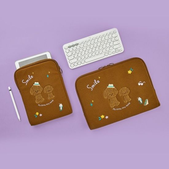 노트북파우치방수캔버스_부클컬리푸들아이패드,13,15