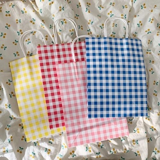 Check Handle Paper Bag 체크쇼핑백(2장)