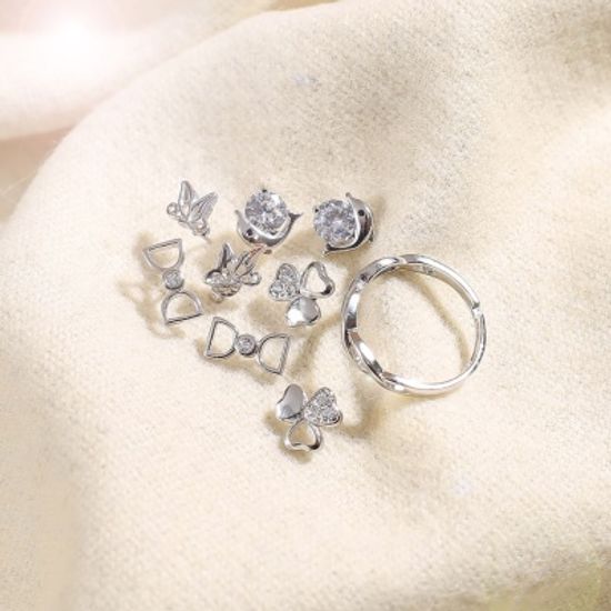 블링포유 귀걸이 4종 + 반지 세트 액세서리세트