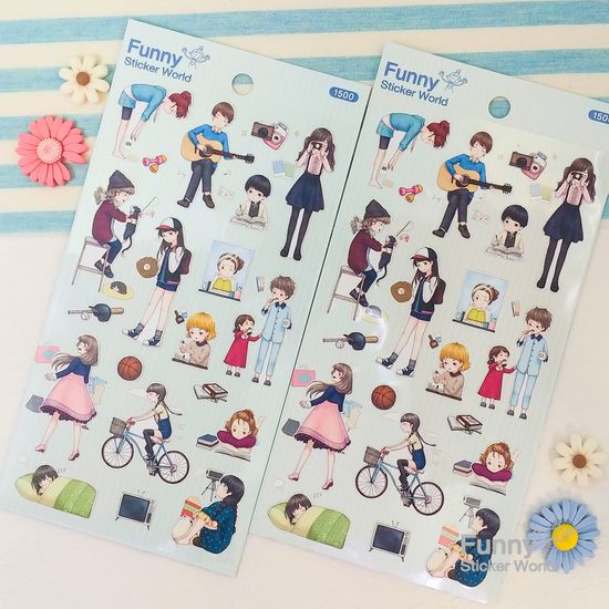 퍼니스티커 AT-217 쉬는날 아트지 스티커