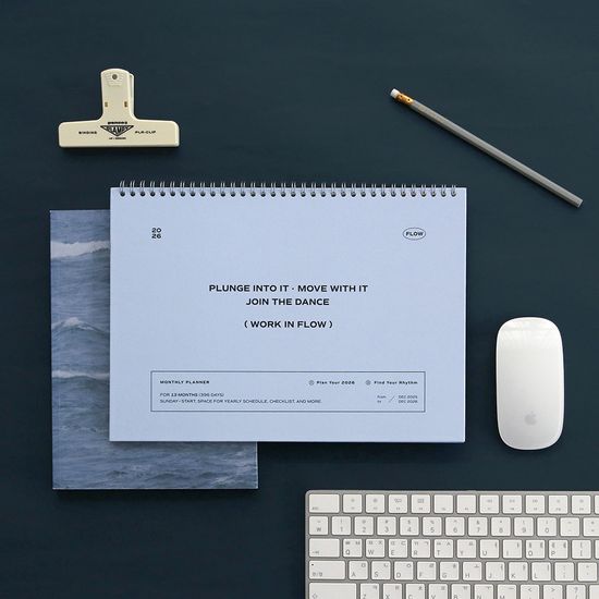 아이코닉 2026 플로우 먼슬리플래너 A4 탁상달력
