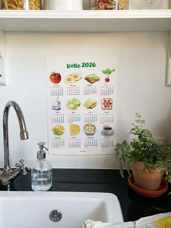 2026 신선한 샐러드 빵 달력