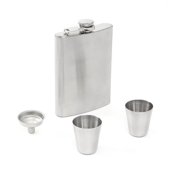 젠틀락 스텐 힙플라스크 2인(200ml) 위스키병 술잔