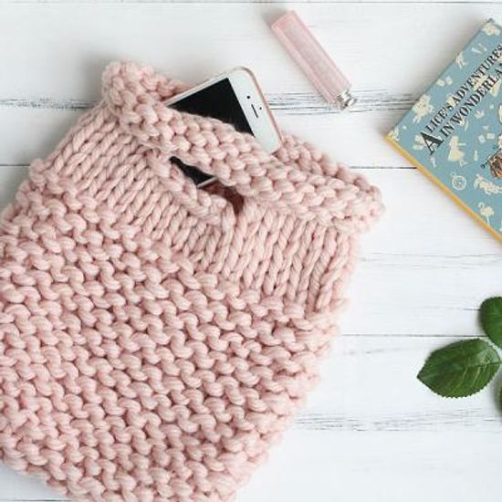 양모 손뜨개 니트백