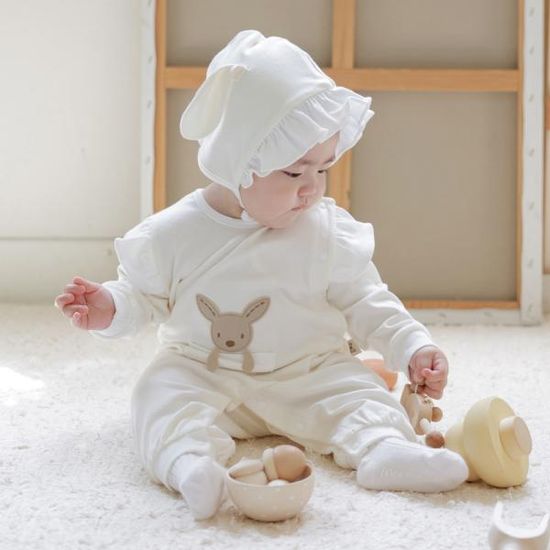 [메르베] 아기캥거루 신생아 실내 우주복_사계절용