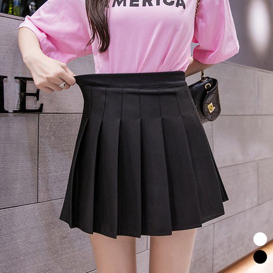 밴딩 주름 플리츠 테니스 치마 스커트 여성 미니