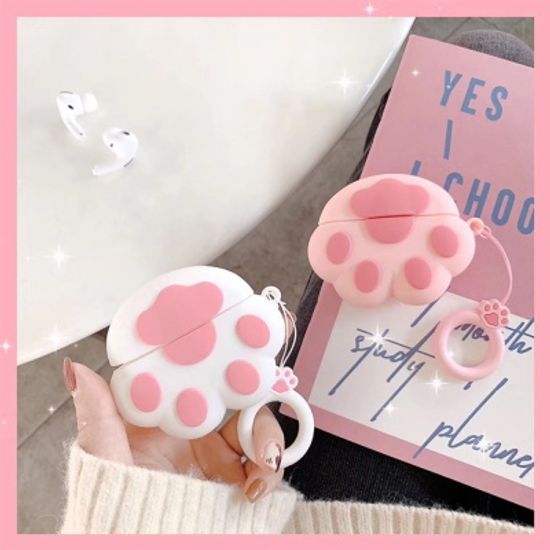 에어팟프로 냥이 발바닥 실리콘케이스_화이트 PRO/169