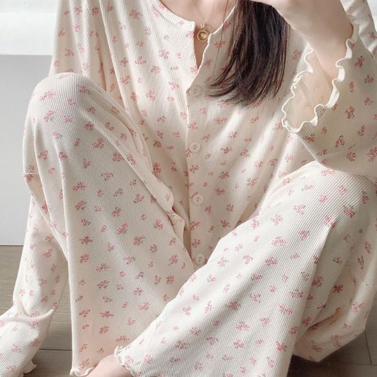 플로럴 소프트 홈웨어 잠옷세트