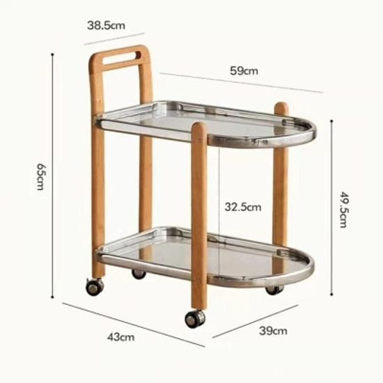 노르딕 원목 이동식 사이드테이블 트롤리 카트 3type