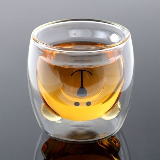 행복카페 이중 유리컵 250ml (4type)