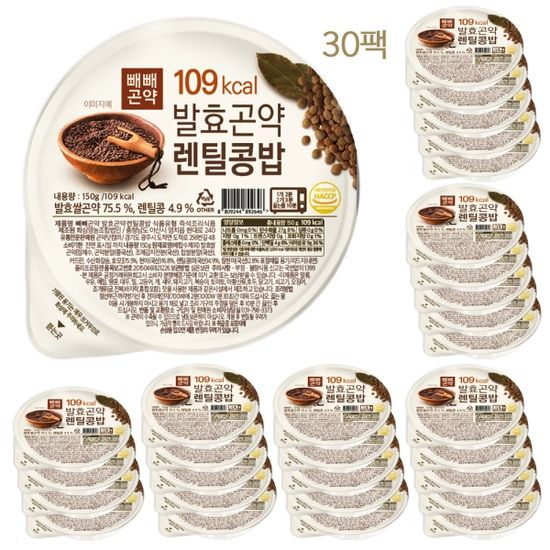 빼빼곤약 109kcal 발효곤약렌틸콩밥 150g x 30팩