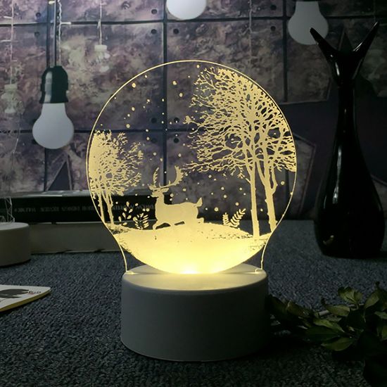 [도토로] 하얀밤 숲속의 사슴 아크릴 무드등