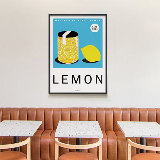 레몬 청 M 인테리어 포스터 카페 과일 차 주스