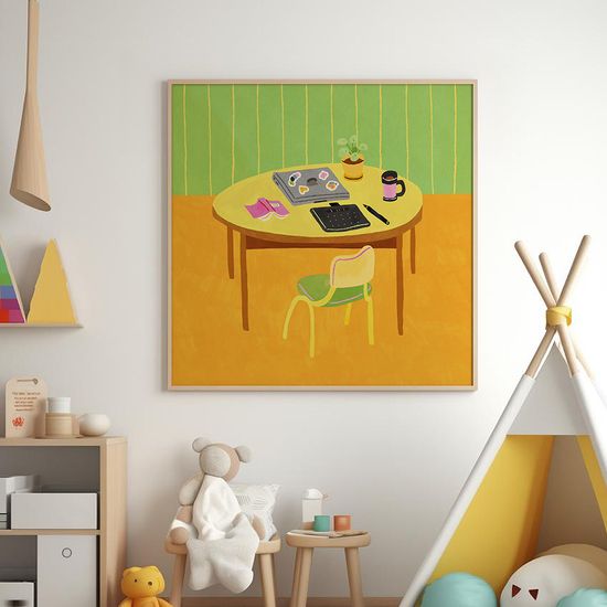 책상 그림, 잔보 작가 그림