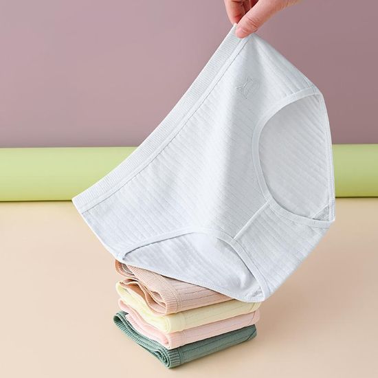 여성 파스텔 골지 소프트 미디팬티 데일리 언더웨어