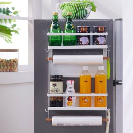 뉴 철제 냉장고 사이드 자석 선반 2단 대형 [조립식]