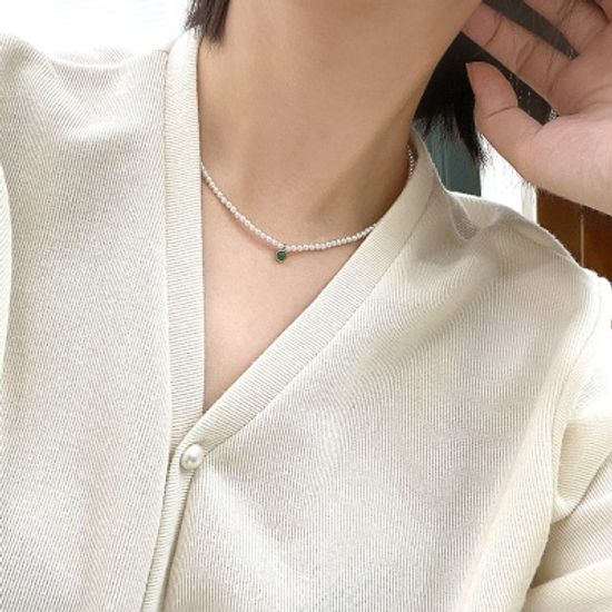 [선물포장] 천연원석 탄생석 진주 목걸이