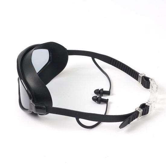 블루스윔 귀마개일체 고글 물안경(투명렌즈-블랙) (블