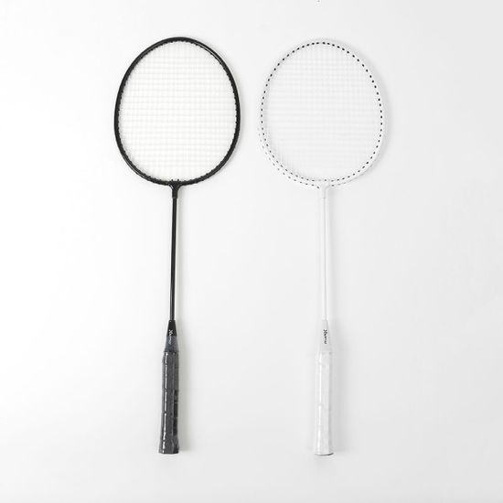 파워히트 배드민턴 라켓 2p세트(블랙+화이트) 셔틀콕