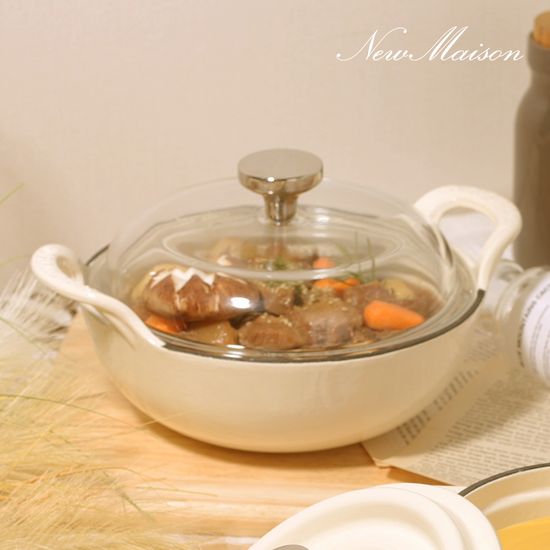 뉴메이슨 블랑드 아이보리 무쇠 IH 주물냄비 4종