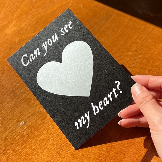 BIG HEART SCRATCH CARD 스크래치 카드 편지지 블랙