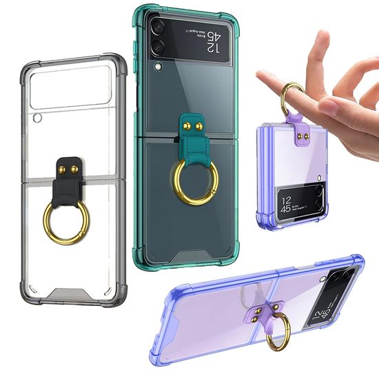 갤럭시 z플립4 z플립3 투명 고리 링 거치대 케이스