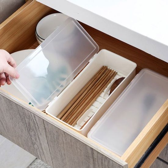 심플 뚜껑있는 수저통