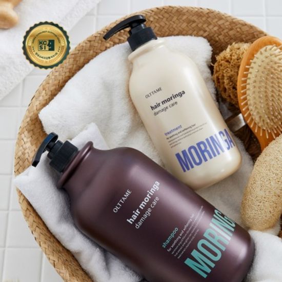 오르템 헤어 모링가 데미지 케어 샴푸/트리트먼트-모링가 샴푸 2000ml + 트리트먼트 1000ml