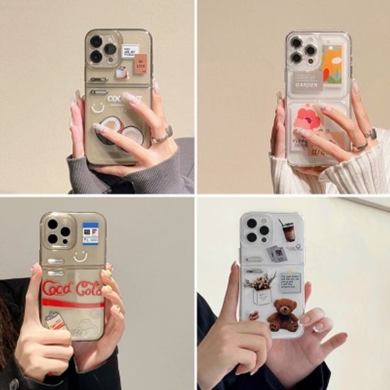 아이폰 14 13 12 11 레트로 데코 냉장고 투명 케이스