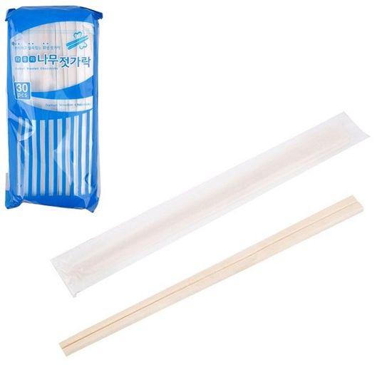 개별포장 일회용 나무젓가락-약21cm 30개입(WCA3E78)