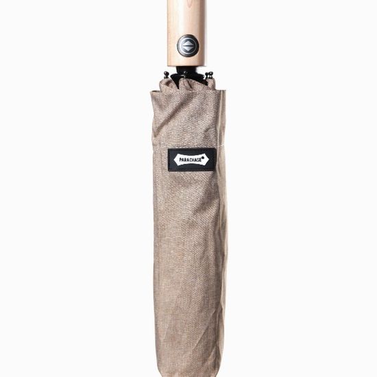 파라체이스 3234 코튼혼방 포플러 우드 3단 우산 양산