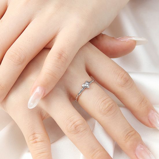 [비쥬홀릭] 실버925 앤틱하트 오픈링 반지 사이즈조절