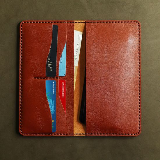 가죽 핸드폰 지갑 럭셔리브라운 장지갑(WFE078A)